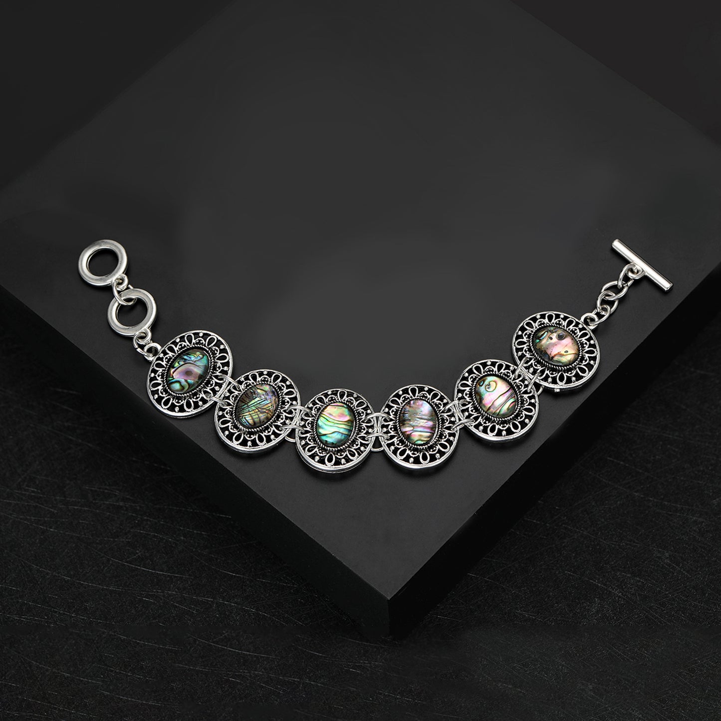 Palace Style Exaggerated Personalized Alloy Vintage Abalone Bracelet
