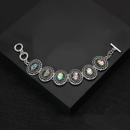 Palace Style Exaggerated Personalized Alloy Vintage Abalone Bracelet