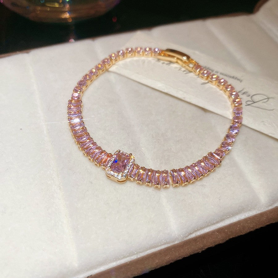 Sweet Pink Zircon Korean Artsy Light Bracelet