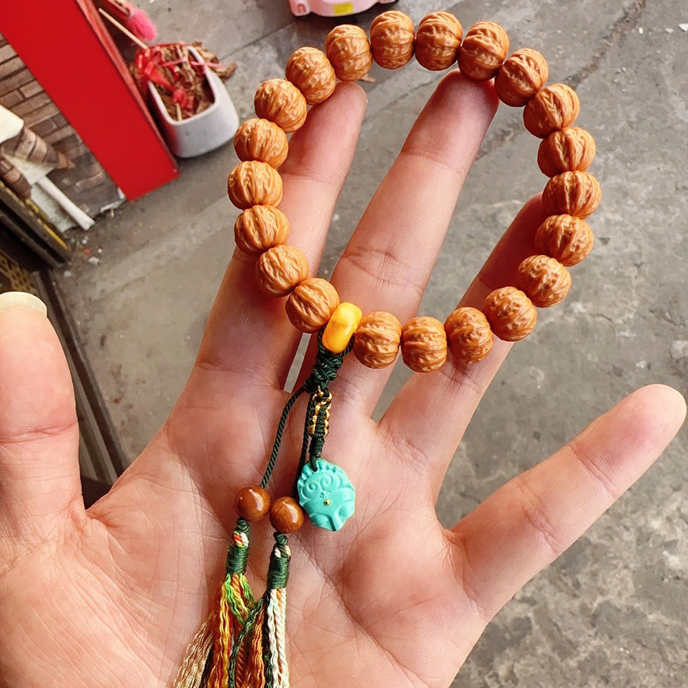 Monkey Head Walnut Glossy Love Fart Peach Single Bracelets