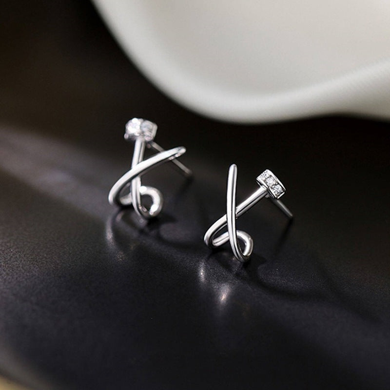 Women's Diamond For Niche Design Simple Line Earrings