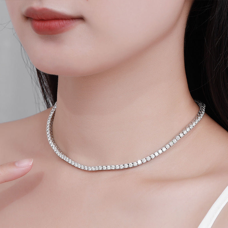 Gang Drill Sterling Sier Simple Group Necklaces