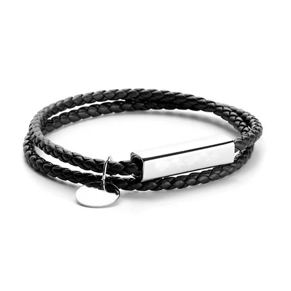 Double Leather Rope Magnetic Snap Lettering Bracelets