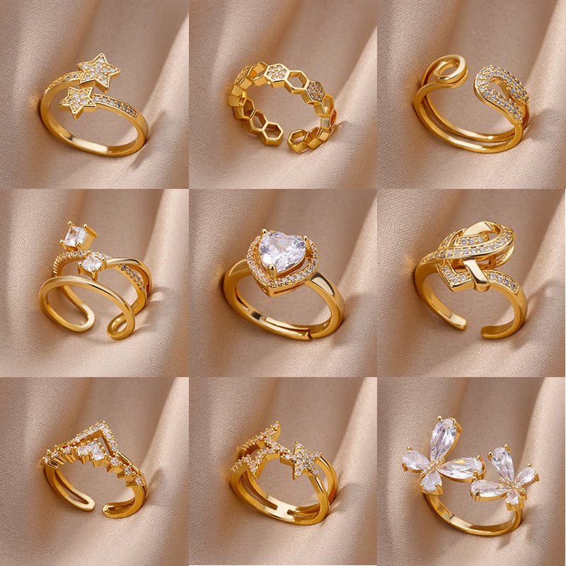 High Sense Niche Elegant Light Luxury Heart-shaped Index Finger Fashion Ring