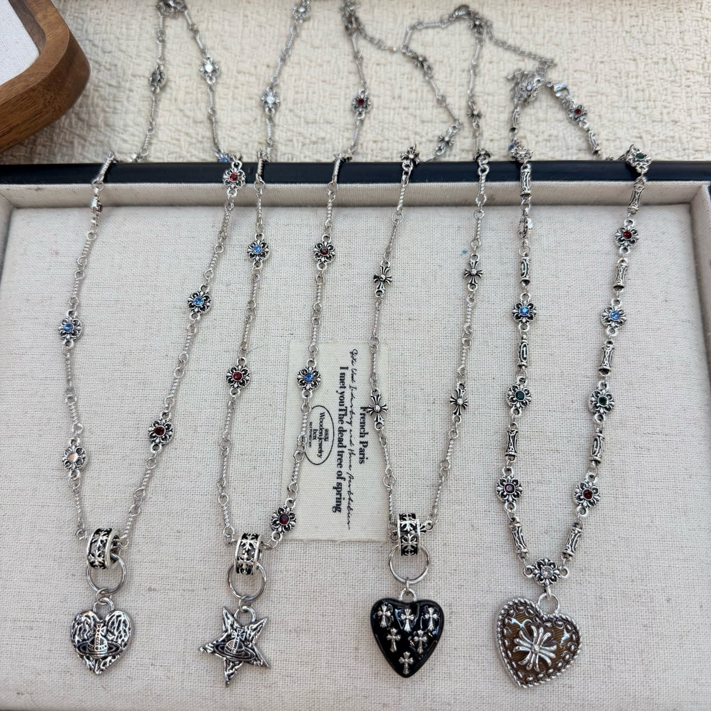 Women's Asian Style Gothic Sweet Cool Heart Necklace