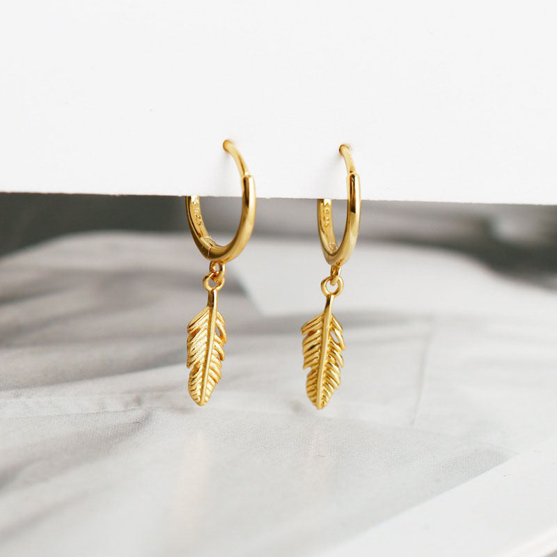 Sier Clip Fashion Leaf Light Luxury Rings
