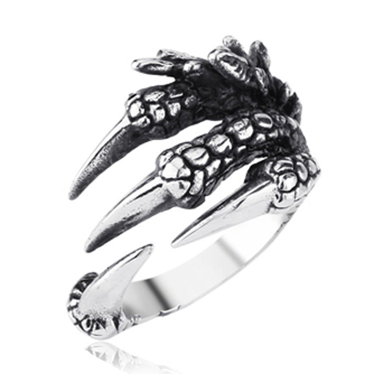 Retro Antique Finish Flying Eagle Feather Rings