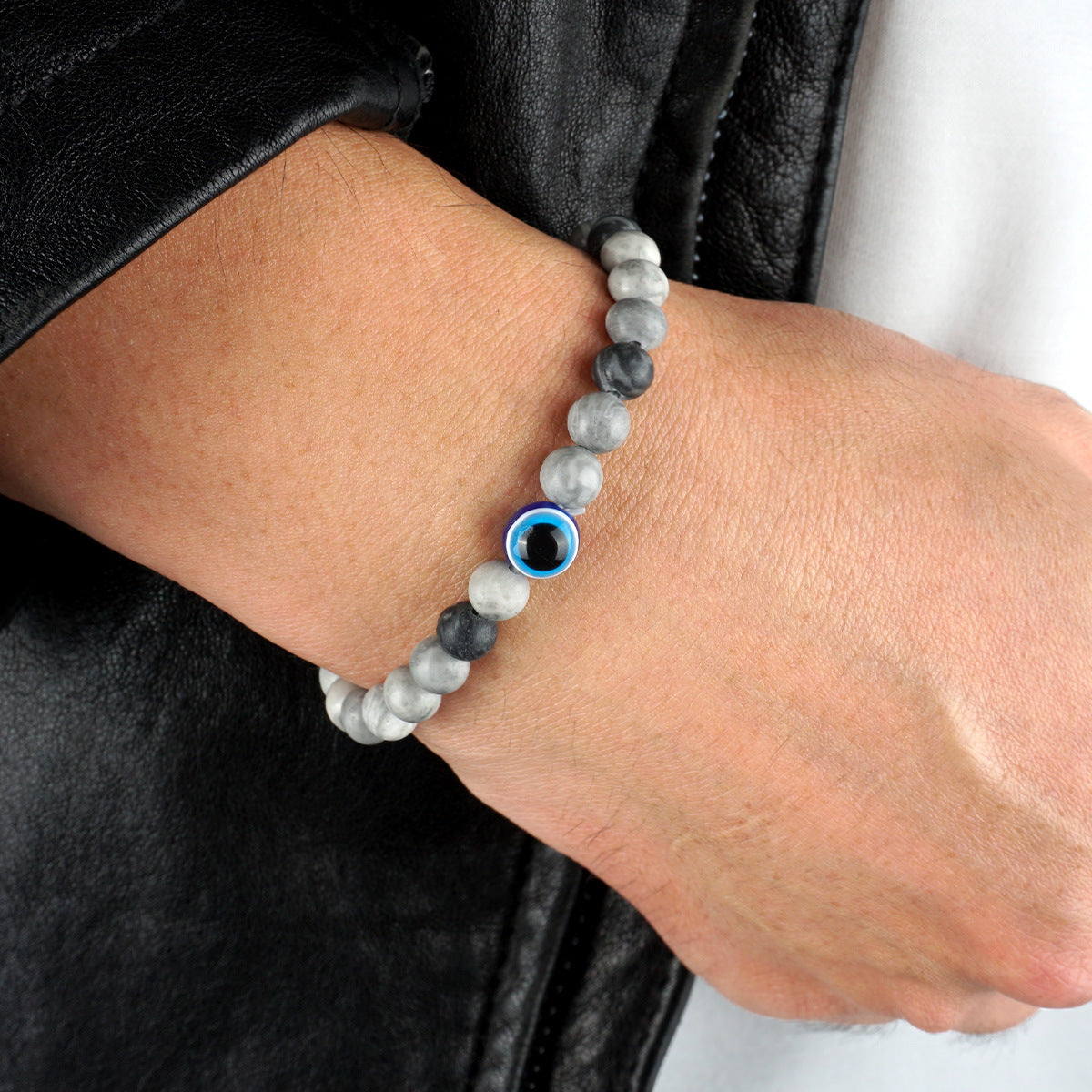 Obsidian White Turquoise Handmade Beaded Hand Bracelets