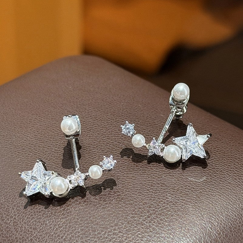 Women's Style Refined Zircon Flower Pearl Light Luxury High-grade Ear Earrings