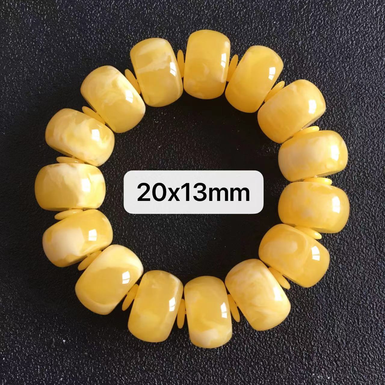 White Flower Block Of Wood Or Stone Amber Bracelets