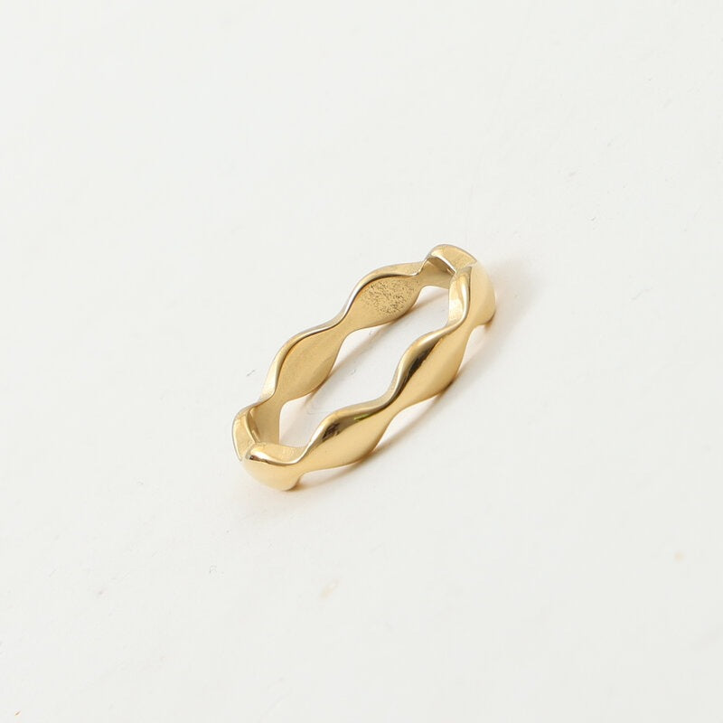 Arc Wave Titanium Steel Gold Plating Bracelet