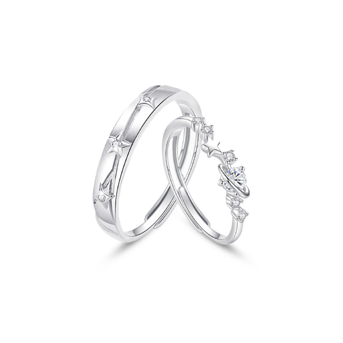 Sterling Sier Fresh Star Open-end Niche Rings