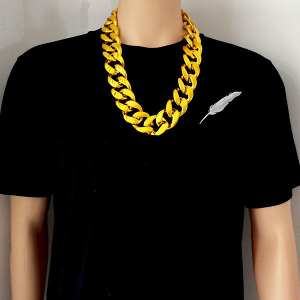 Hip Hop Exaggerated Chain Plastic Simulation Gold Necklaces