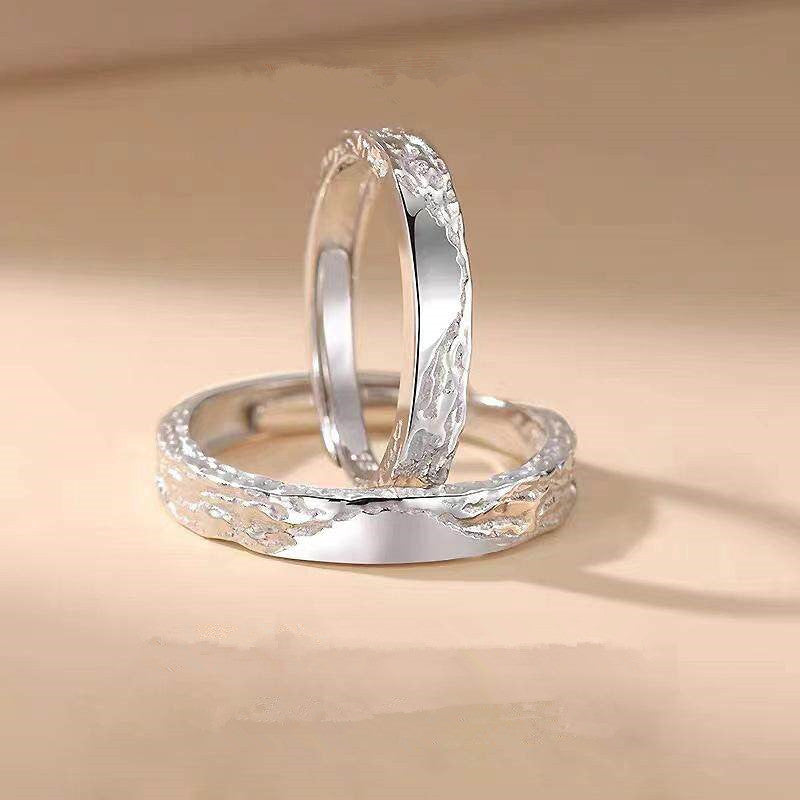 Texture Open Commemorative Gift For Girlfriend Boyfriend Rings