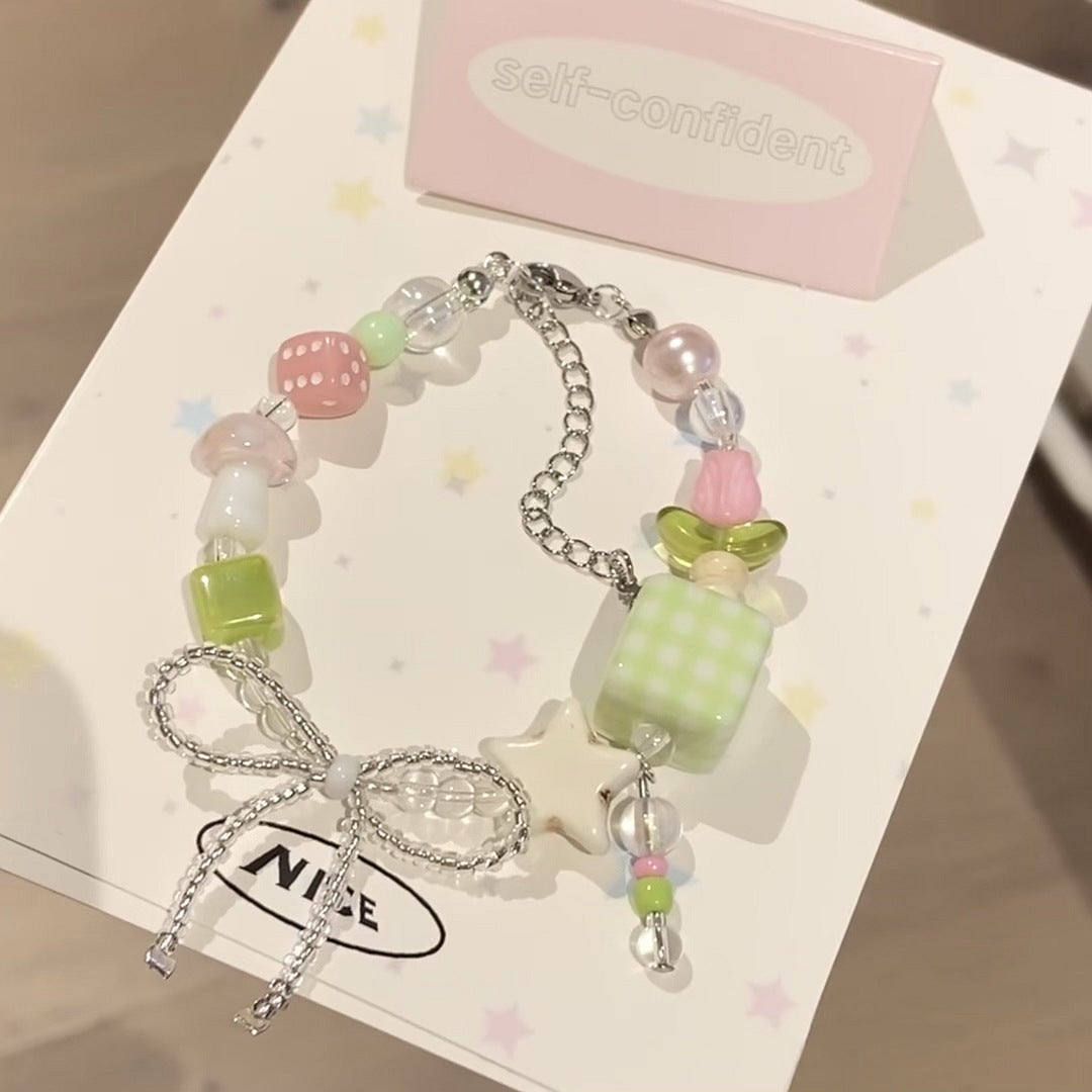 Apple Beaded Female Summer Dopamine Personality Bracelets