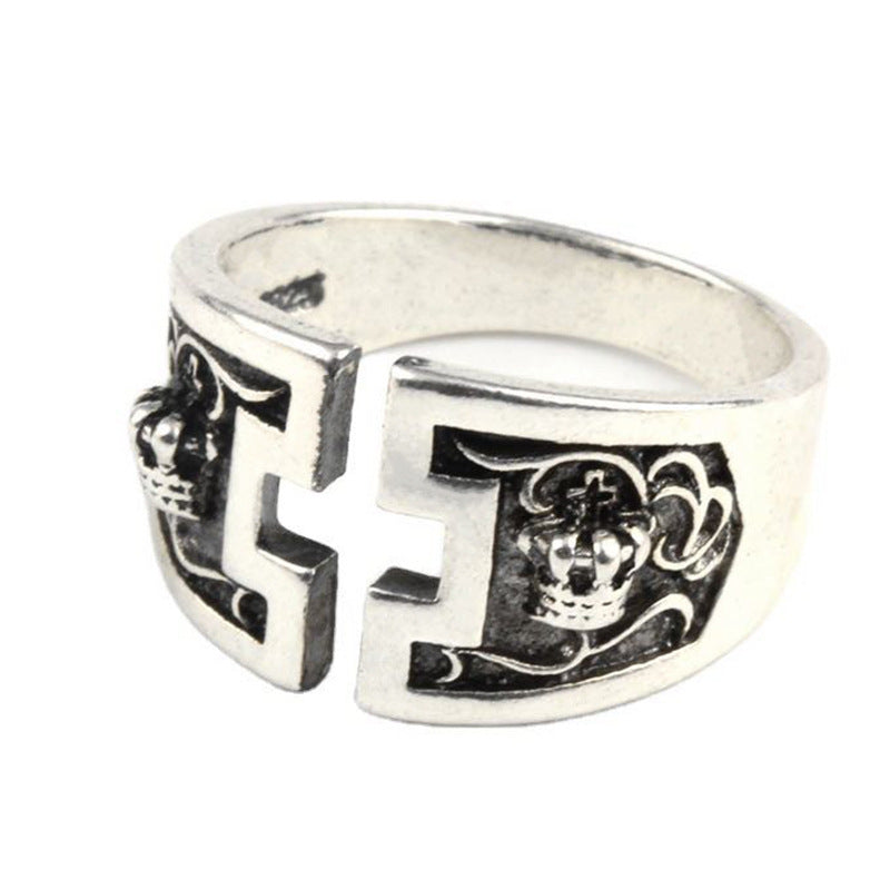 Women's & Men's Punk Heavy Wide Face Abstract Art Open Distressed Street Tide Ring