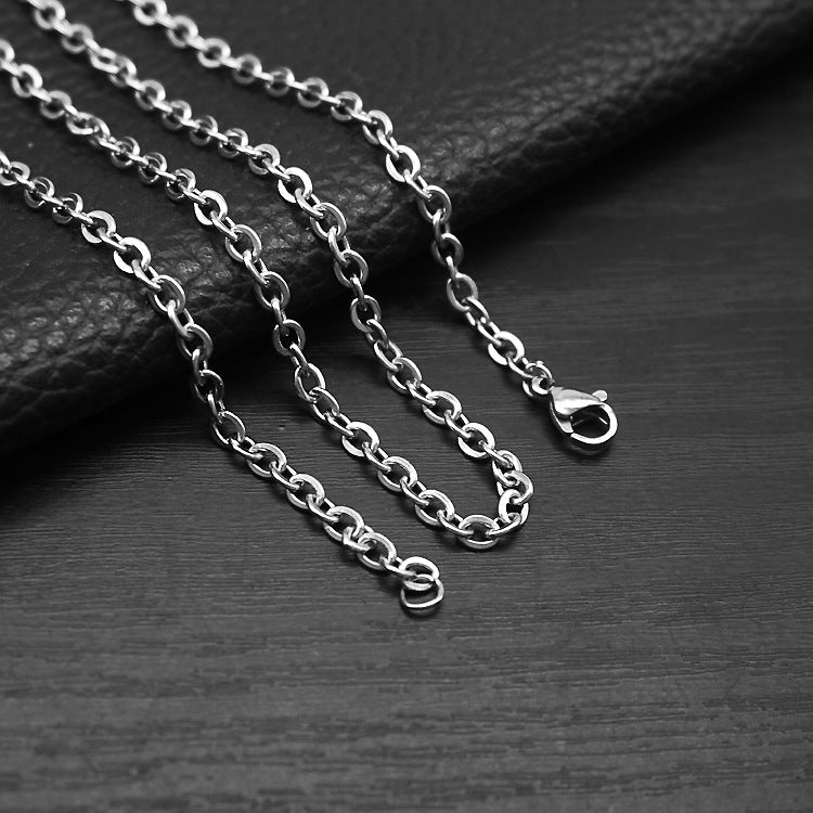 O-shaped Hammer Cross Chain Single Couple Necklaces