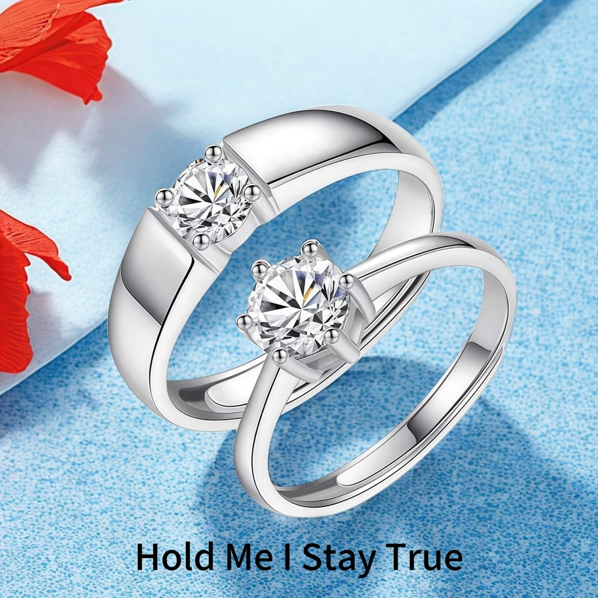 Zircon Couple Light Luxury Super Flash Gold-plated Rings