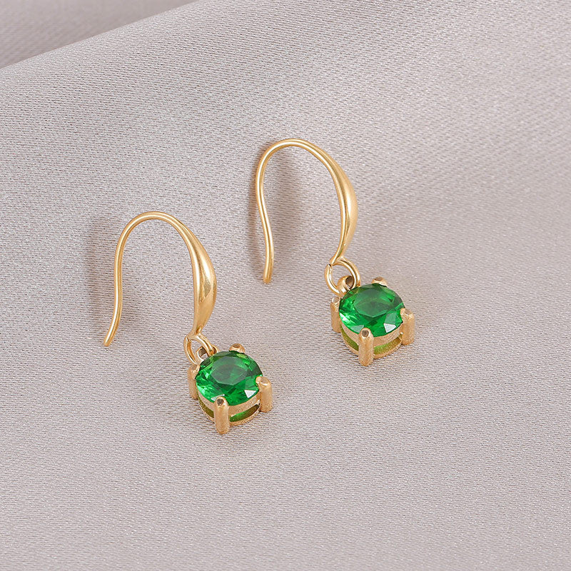 Titanium Steel Rhinestone Female Senior Niche Earrings