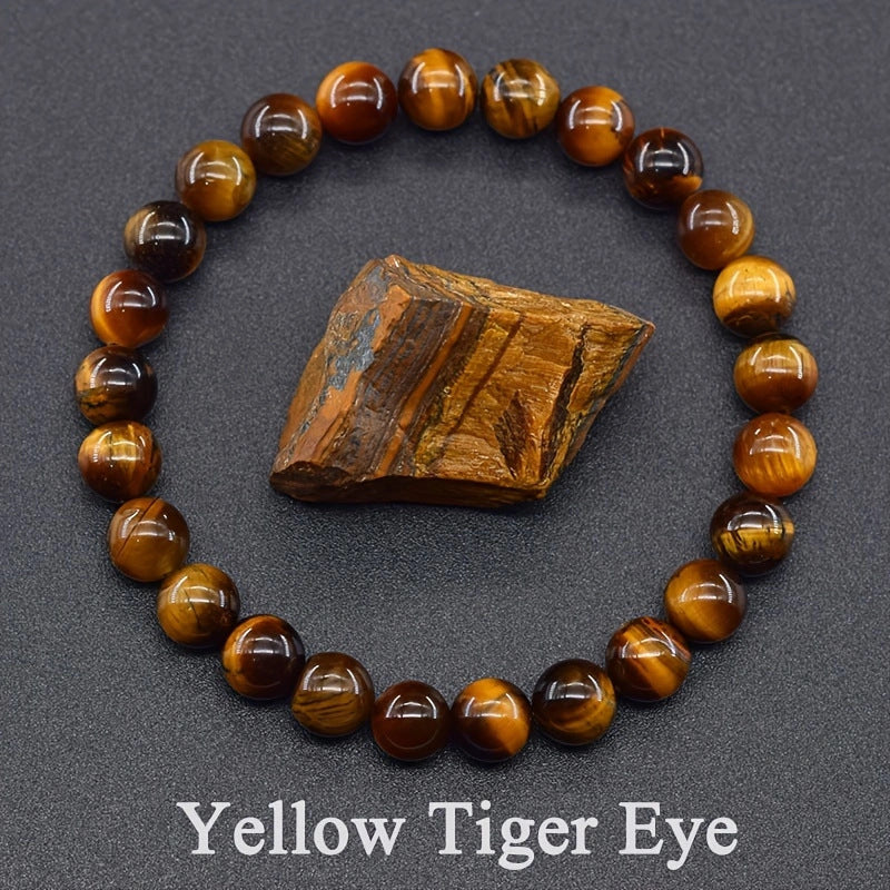 Amethyst Tiger Eye Elastic Rose Stone Bracelets