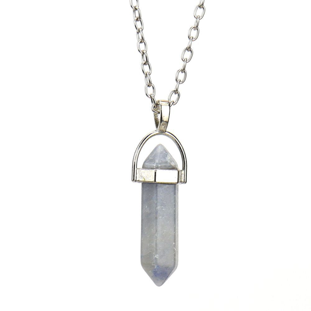 Agate Synthetic Crystal Hexagon Prism Soul Pendants