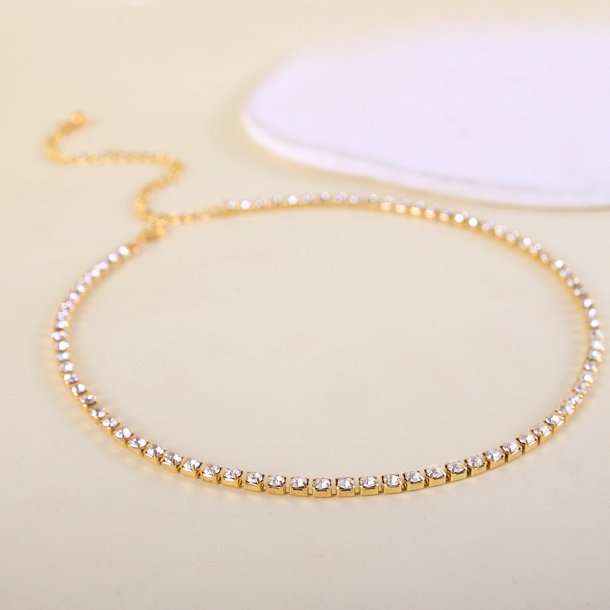 Trendy Cool Square Diamond Clavicle Chain Necklaces