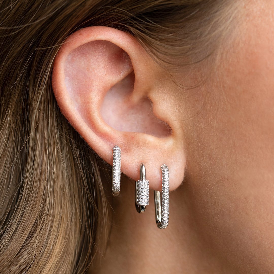 Micro Inlaid Zircon Clip Fashion Geometric Ear Buckle