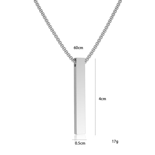 Four-sided Column Inscription Three-color Polished Three-dimensional Necklaces