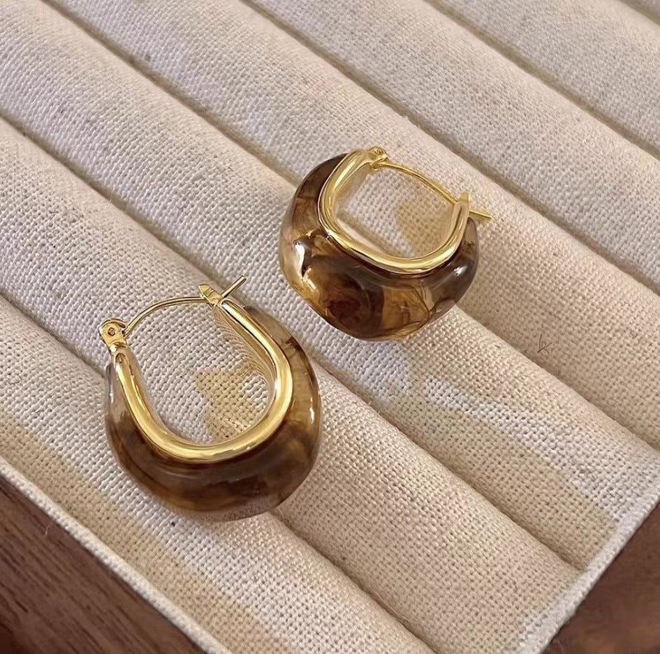 Women's Simplicity Geometric Amber Light Luxury High-grade Earrings