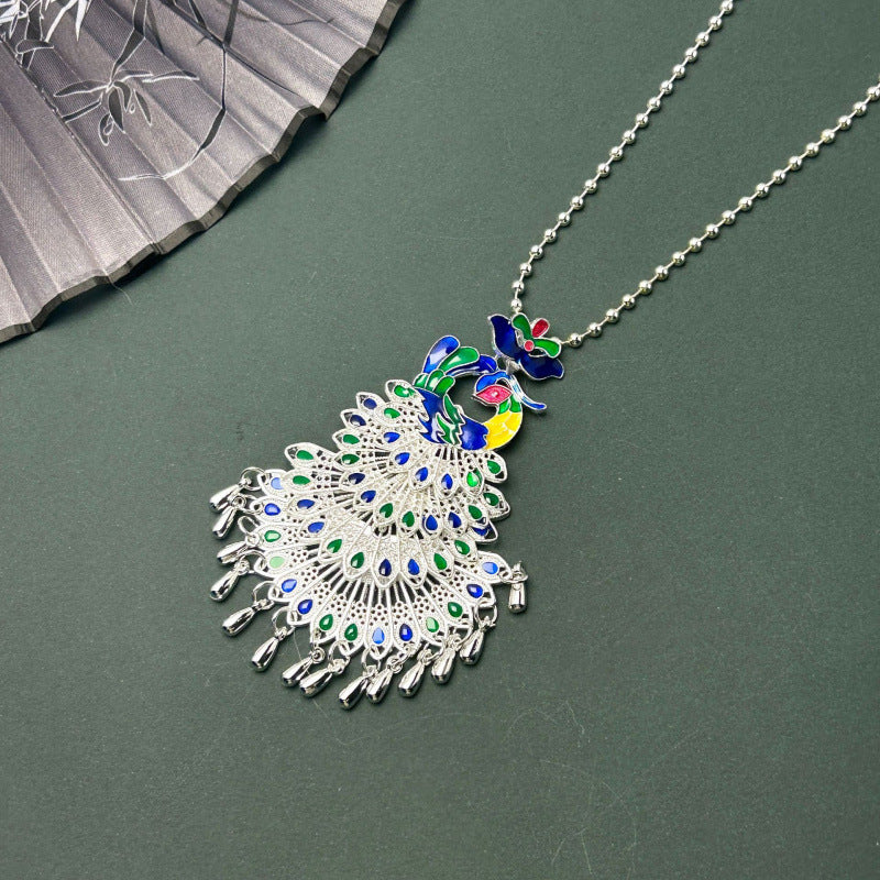 Peacock Sweater Chain Ethnic Style Artistic Exaggerated Necklaces