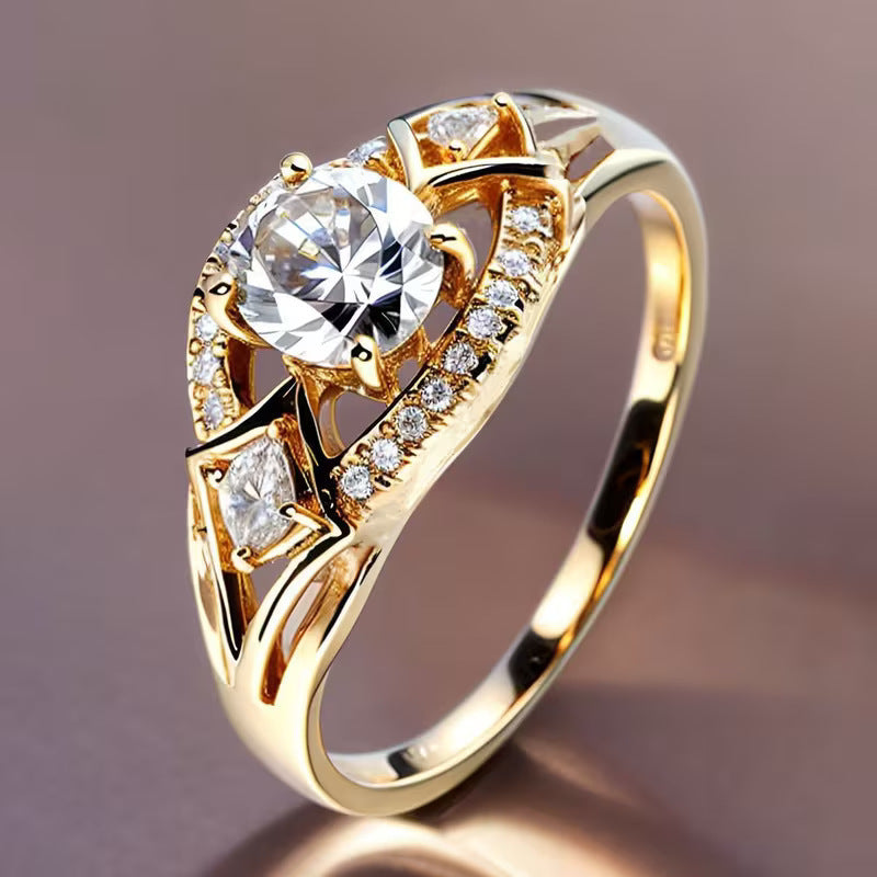 Women's Selected Geometric Lines Interwoven With Shiny Rings