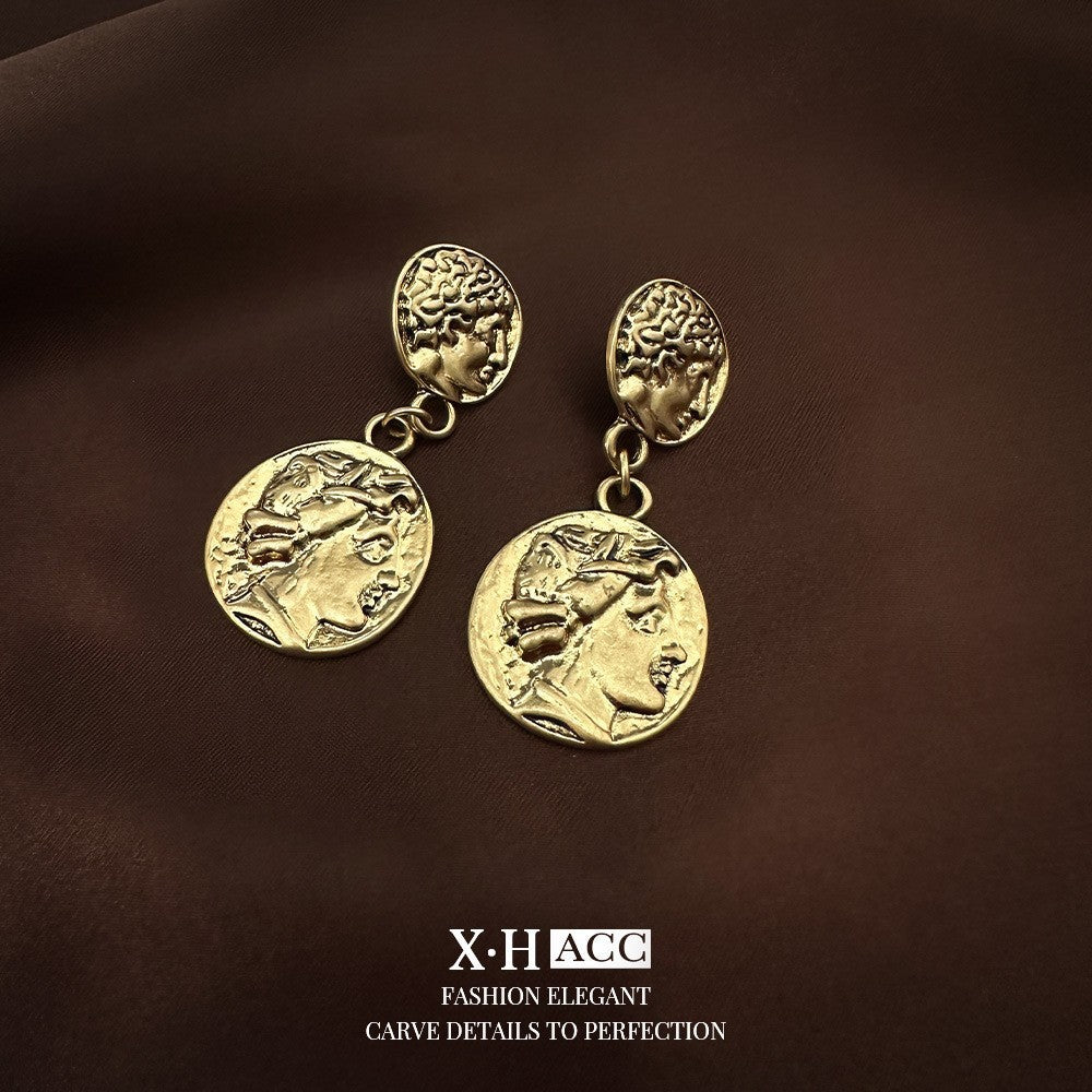 Fashionable Metal Texture Light Luxury Simple Earrings