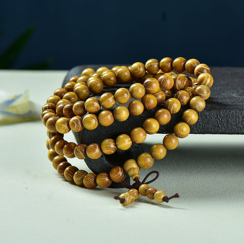 Women's & Men's Natural Gold Sandalwood Beads Fashion Collectible Artsy Bracelet