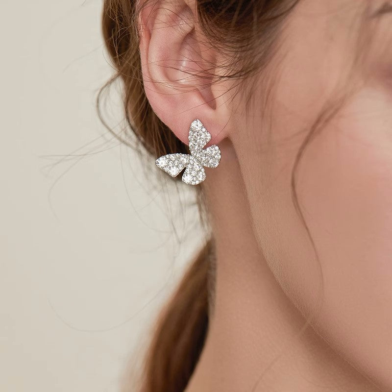 Women's Butterfly Zircon For Light Luxury Minority Design Exquisite Earrings