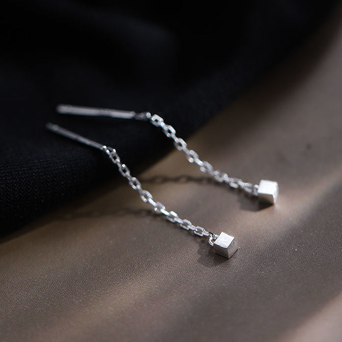 Women's Simple Cold Style Small Square Sleep Without Picking Rings