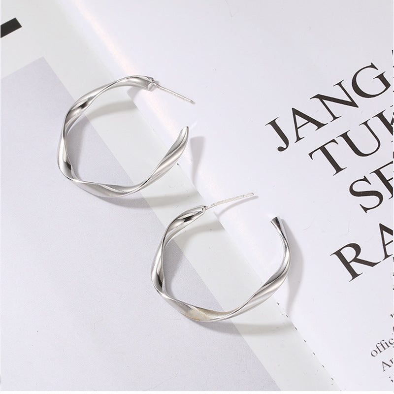 Women's Simple Twisted Metal Cold Style Elegant Earrings