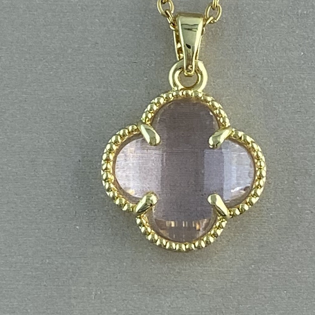 Women's Real Gold Plating Opal Fox Clover Pendants