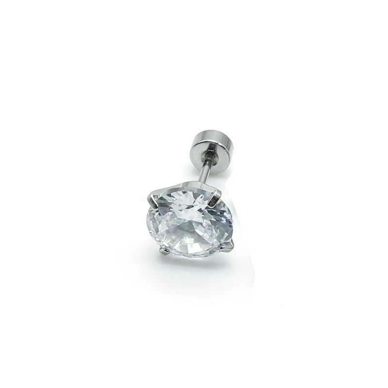 Alloy Grade Zircon Ear Flat Bottom Bone Pin Stud Earrings