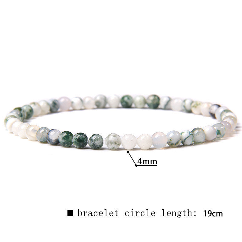 Crystal Agate Round Beads Aquamarine Tourmaline Yellow Tower Energy Beaded Bracelets