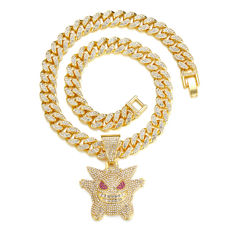 Cartoon Hip Hop Diamond Elf Creative Necklace
