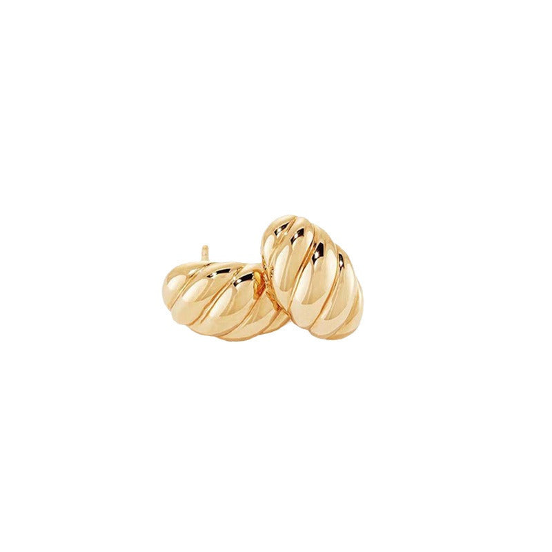 Fashion Horn Gold-plated Simple Stainless Steel Earrings