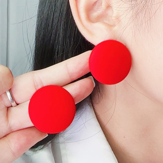 Women's Candy Color Round Acrylic Spray Paint Fashion Rings