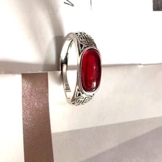 Placer Gold Gold-plated Inlaid Imitation Jade Ring