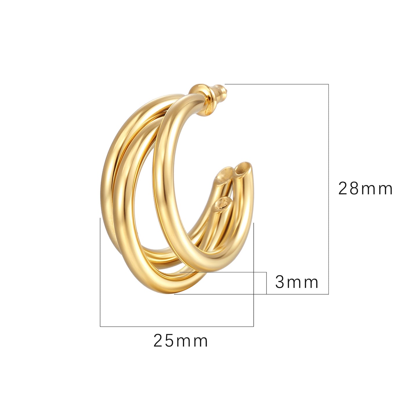 Steel Simple Shaped Fashion Style Stainless Clip Rings