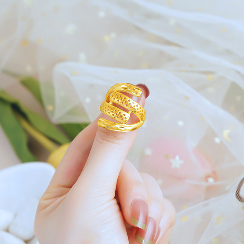 Women's Advanced Design Exaggerated Opening Real Bronze Rings