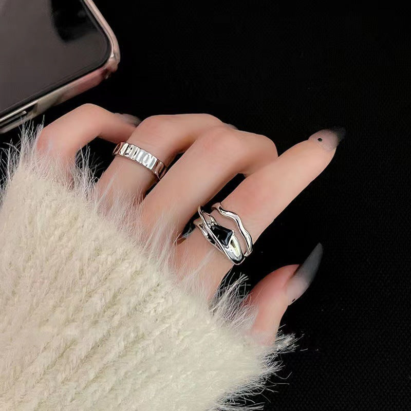 Crystal Design Fashion Personality Sense Open Rings