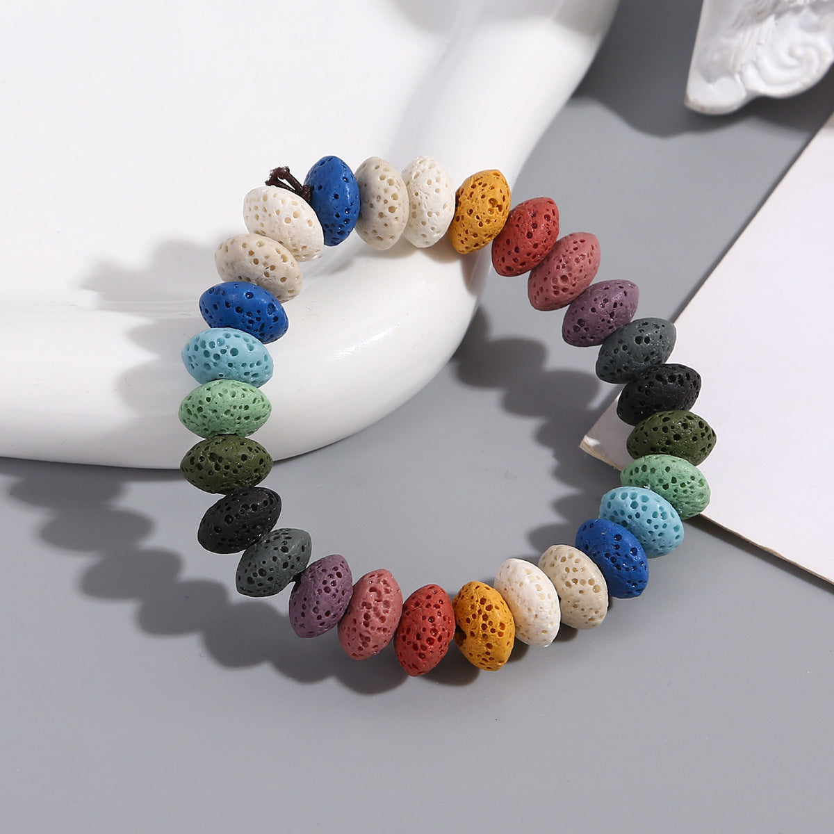 Women's & Men's Volcanic Stone Hip Hop Splicing Blocks Personality Bracelets