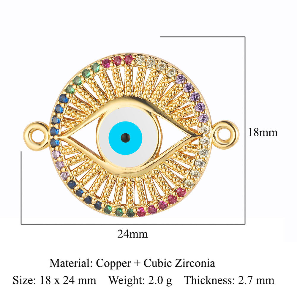 Cross Copper Zircon Devil's Eye Ornament Pendants