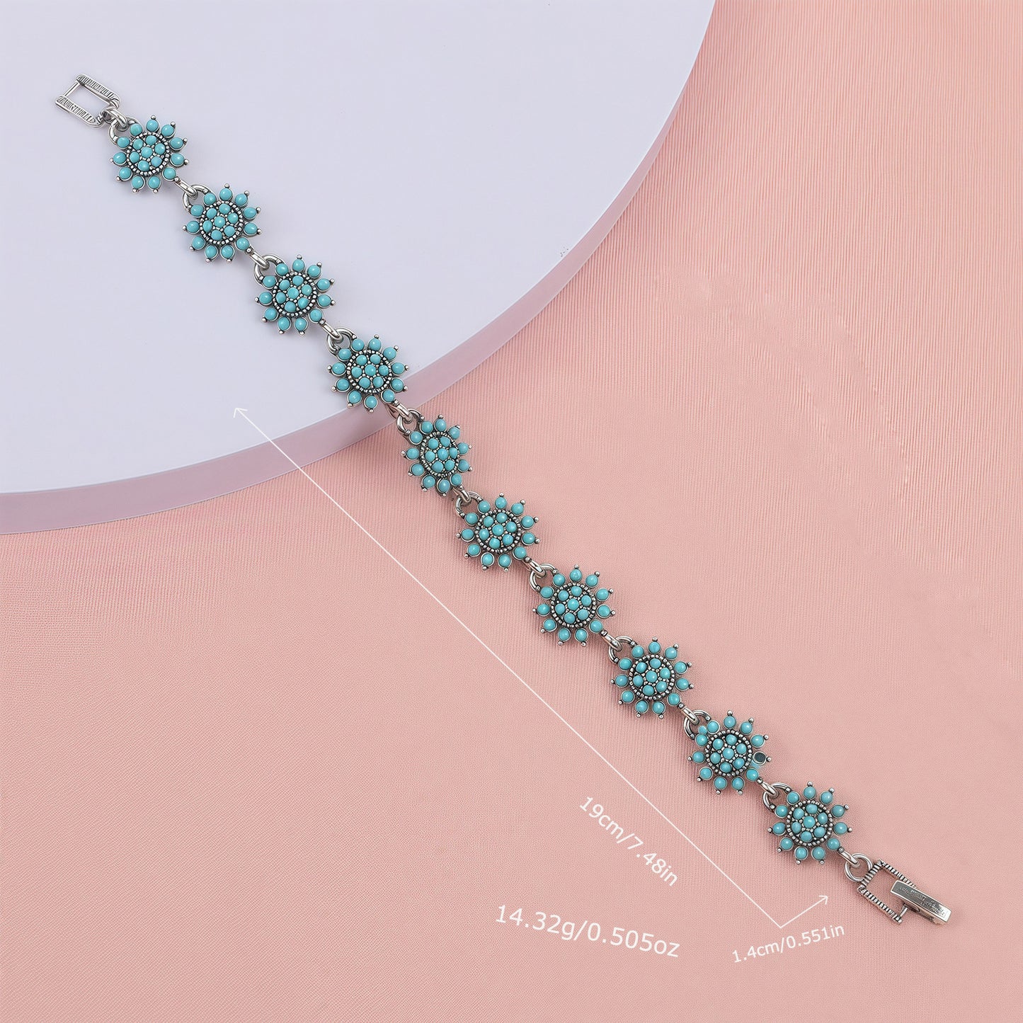 Women's Personality Retro Ethnic Style Inlaid Turquoise Bracelet