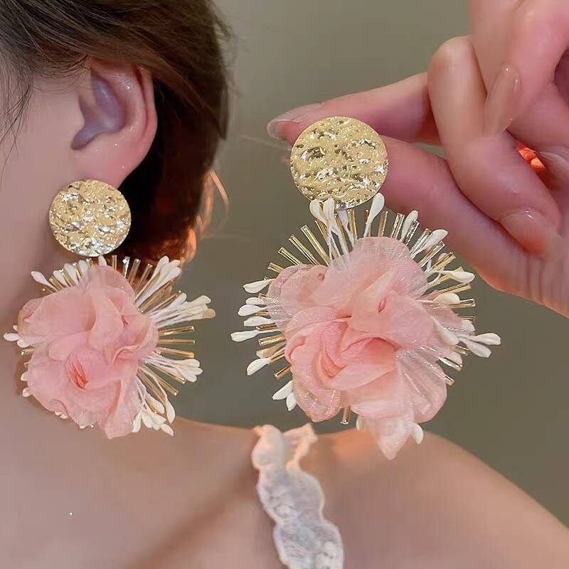 Seaside Vacation Style Flower Tassel Female Atmosphere Fairy Beaded Rings